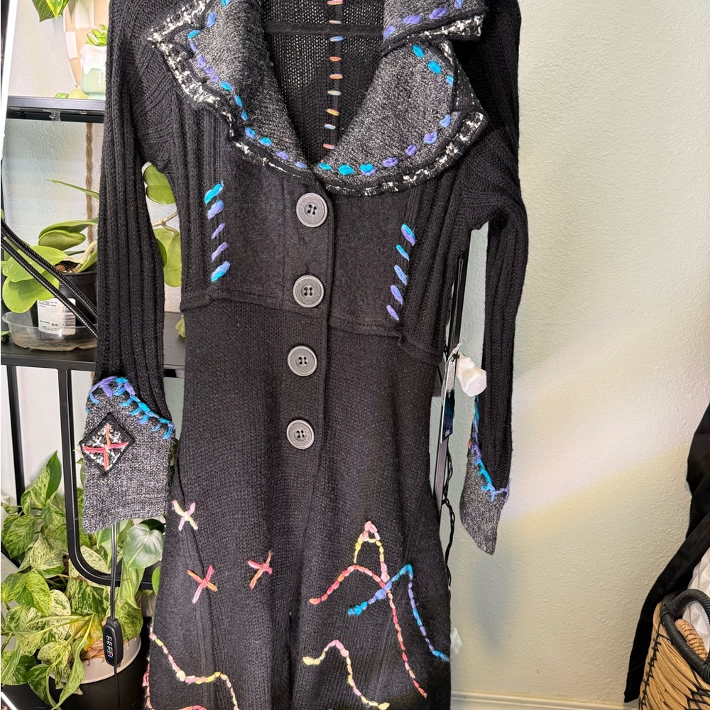 SIONI Black Knit Cardigan